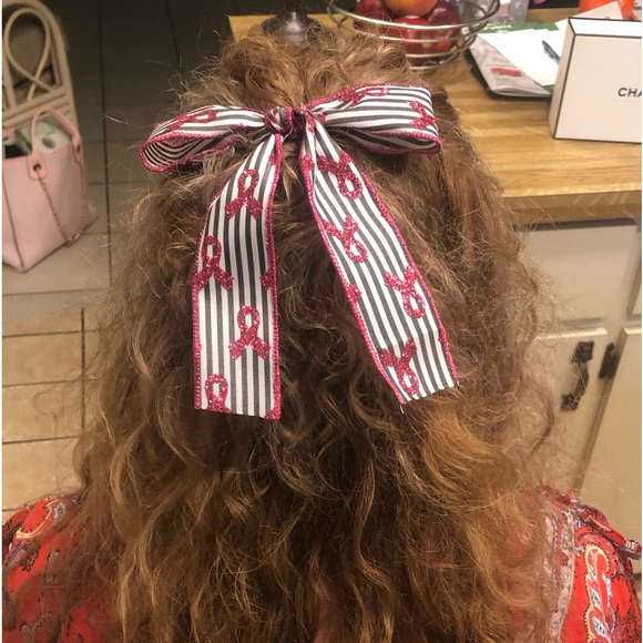 Breast Cancer Awareness Ribbon 3” French Barrette - Picture 7 of 7